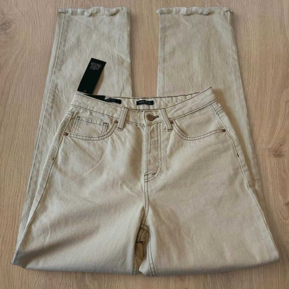 Wild Fable Cream High Rise Straight Jeans - Picture 4 of 5
